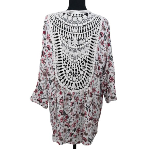Torrid Open Front Crochet Knit Tunic Top 1X - Picture 2 of 10